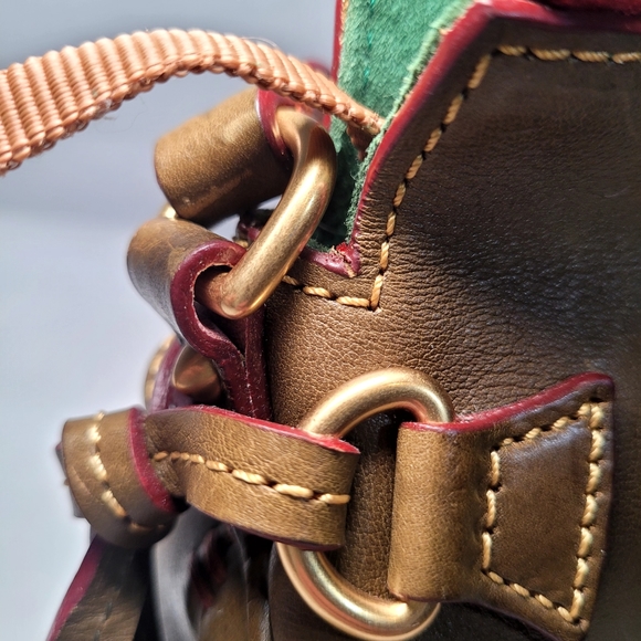 Dooney and Bourke Florentine leather crossbody army green bag - Picture 11 of 16